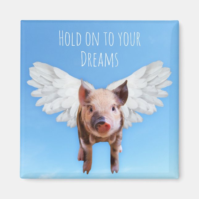 Íman Funny Pigs Might Fly Hold onto Dreams  (Frente)