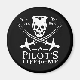 Íman Funny Pilot Skull Cross Airplanes Pirata Humor