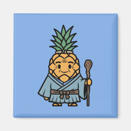 Íman Funny Pineapple Sensei Master Samurai Illustration