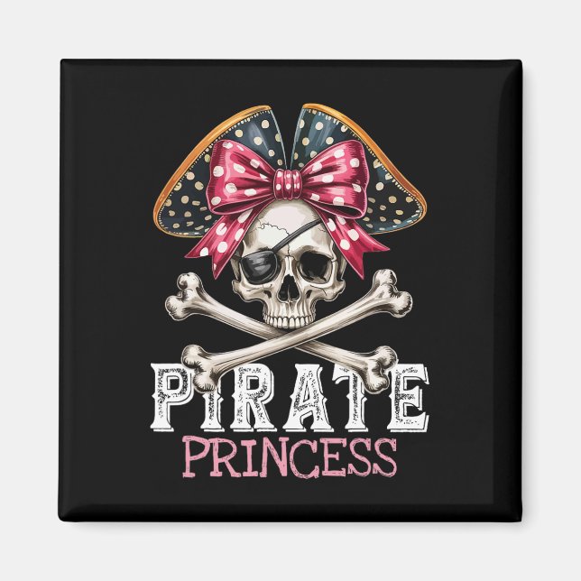 Íman Funny Pirate Princesa Coquette Arco Halloween Cost (Frente)