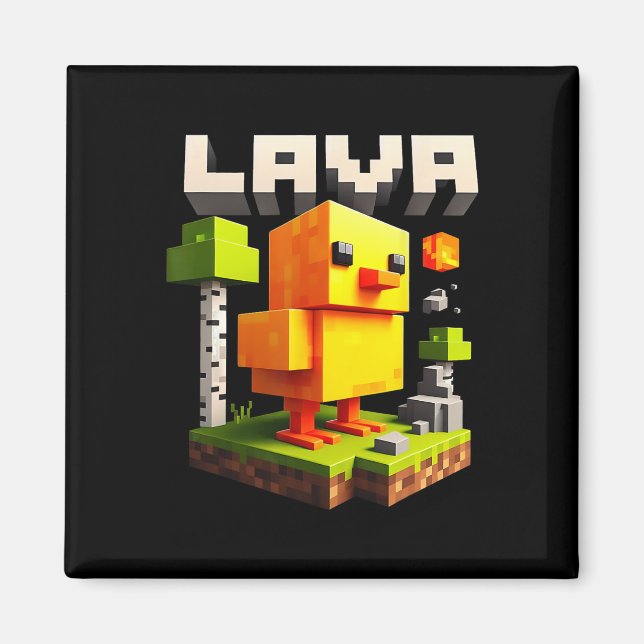 Íman Funny Pixel Chicken Gamer Humor Meme  (Frente)