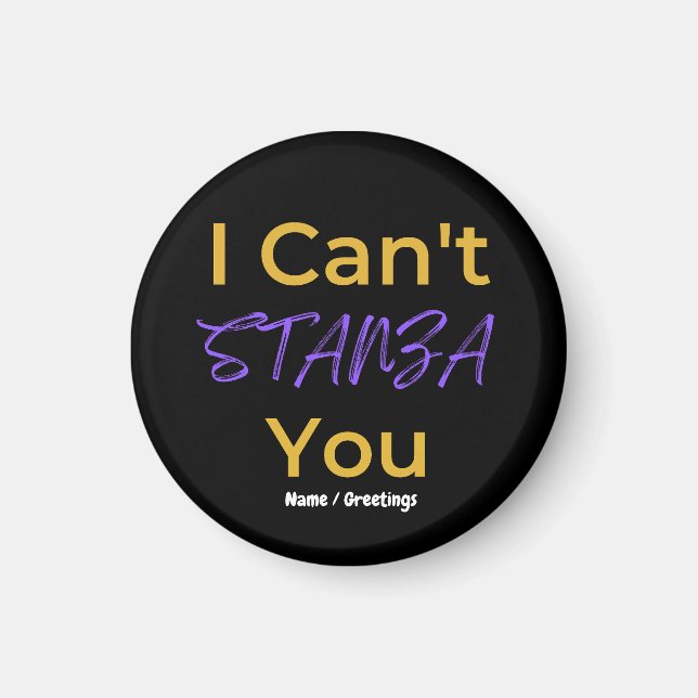 Íman Funny Poetry Pun I Can't STANZA You Literary  (Frente)