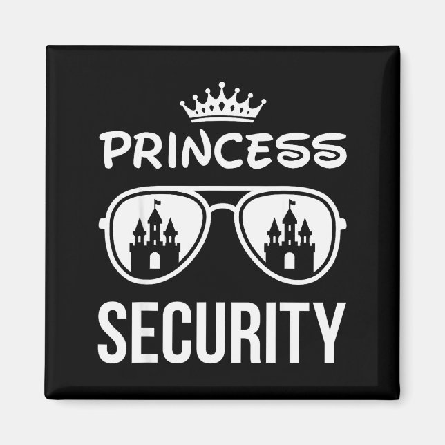 Íman Funny Princess Security Design Castle Sungles Fami (Frente)