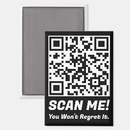 Íman Funny QR Scan Me! Funny Regret Joke 