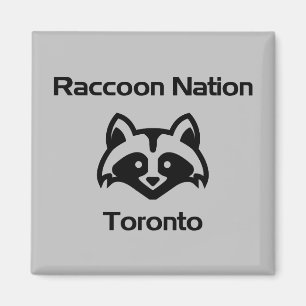 Íman Funny Raccoon Nation Toronto Light Monotone