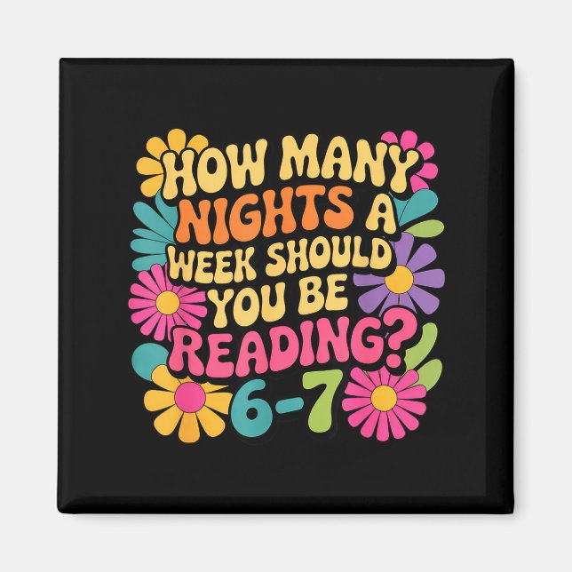 Íman Funny Reading Book Teacher 67 Six Seven Meme  (Frente)