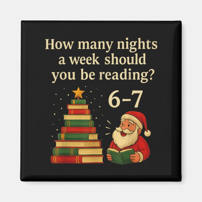 Íman Funny Reading Christmas Tree Book– Reading 6 7 Mem (Frente)