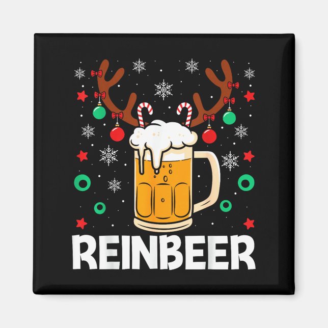 Íman Funny Reinbeer Winedeer Beer Wine Matching Couples (Frente)