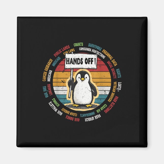Íman Funny Resiste Pinguim Protesto Contra Tarifas (Frente)