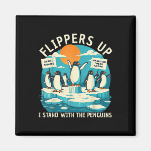 Íman Funny Resiste Pinguins Protestando Contra Tarifas