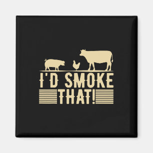 Íman Funny Retro Party Smoker Chef Pai Gift I d Smo