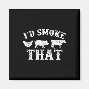 Íman Funny Retro Party Smoker Chef Pai Gift I d Smo