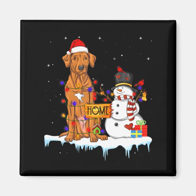 Íman Funny Rhodesian Ridgeback Dog Christmas Snowman Xm (Frente)
