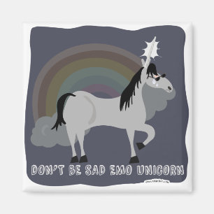 Íman Funny Sad Emo Unicorn