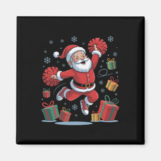 Íman Funny Santa Cheering Cheerleading Christmas Xmas P