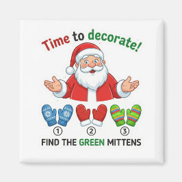 Íman Funny Santa Claus Lost Hat Matching Game Magnet
