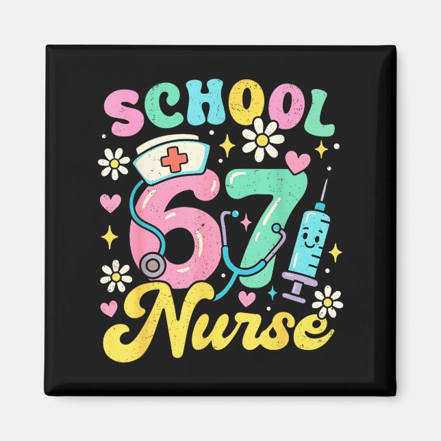 Íman Funny School Nurse 67 Cute Medical Meme Design  (Frente)