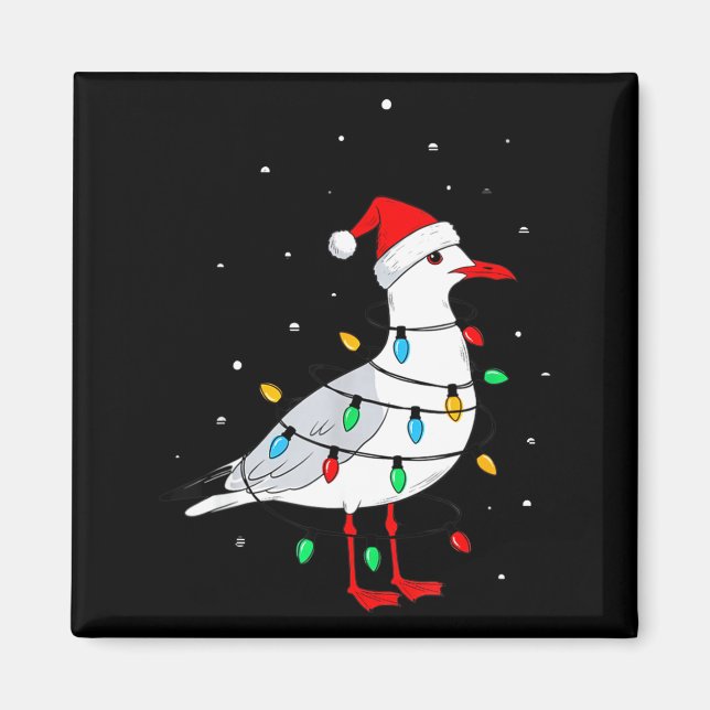 Íman Funny Seagull Bird Christmas Animal Lover  (Frente)
