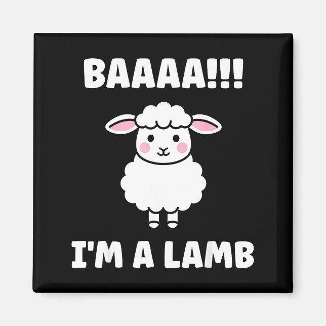 Íman Funny Sheep Quote Baaah I'm A Lamb  (Frente)
