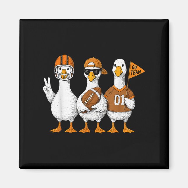 Íman Funny Silly Goose Duck Football Fall Football Game (Frente)