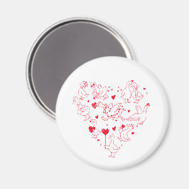 Íman Funny Silly Goose Heart Magnet | Valentine’s Day 