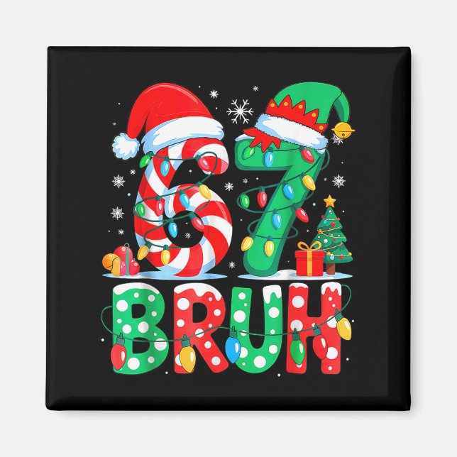 Íman Funny Six Seven 6 7 Meme Christmas Family Xmas San (Frente)