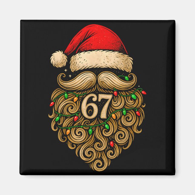 Íman Funny Six Seven 6 7 Meme Santa Beard Christmas Men (Frente)
