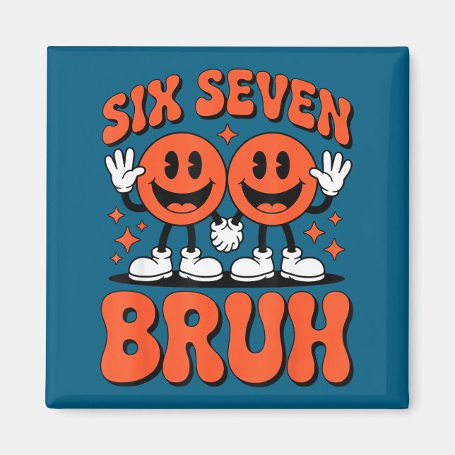 Íman Funny Six Seven 6 7 Meme Valentine Hearts Valentin (Frente)