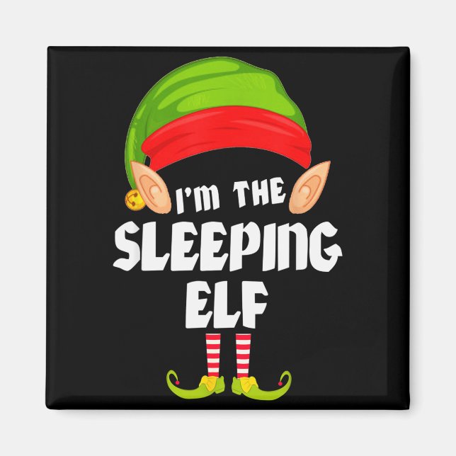 Íman Funny Sleeng Elf Matching Family Group Pj Christma (Frente)