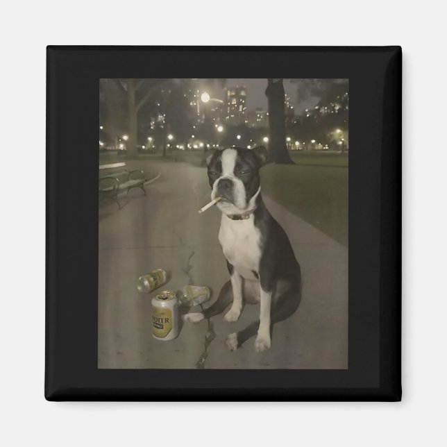 Íman Funny Smoking Dog Meme Cigarette Gen Z Meme Dog Lo (Frente)