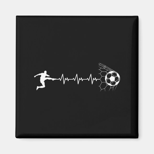 Íman Funny Soccer Player Heart Pulse Graphic Srt Footba (Frente)