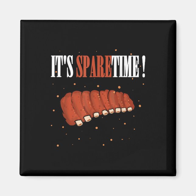 Íman Funny Sparetime Griling Meat Smoerib Churrasco Spa (Frente)
