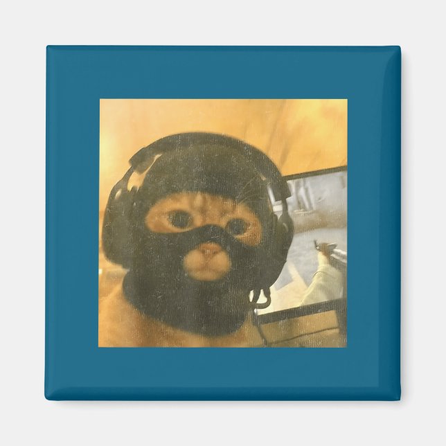 Íman Funny Tactical Gamer Cat Meme Graphic  (Frente)