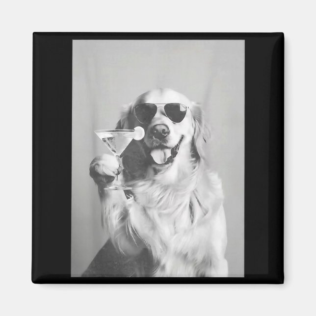 Íman Funny Tail Dog Golden Retriever With Sungles Marti (Frente)