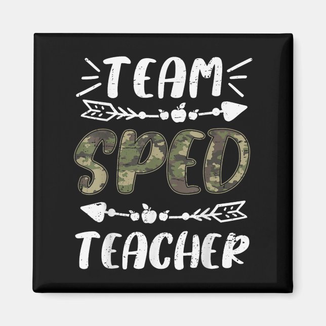 Íman Funny Team Sped Teacher Camo Teacher Student Back  (Frente)