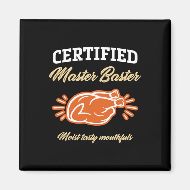 Íman Funny Thanksgiving Pun Certified Master Ster Turke (Frente)