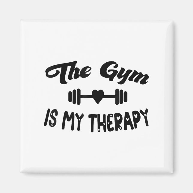 Íman Funny The Gym Is My Therapy Motivational Fitness L (Frente)