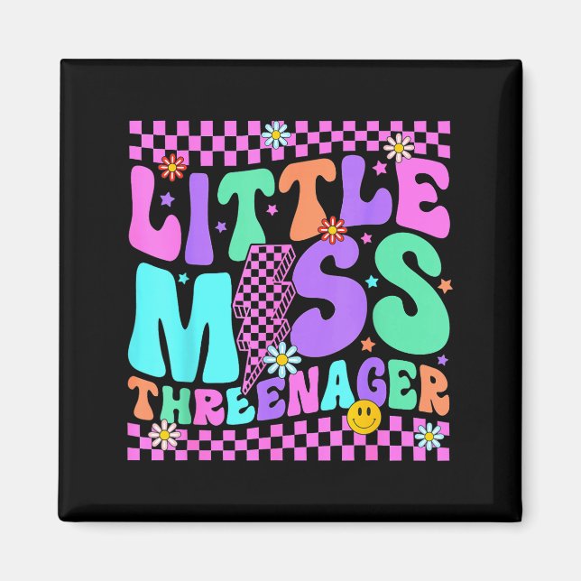 Íman Funny Threenager Happy 3rd Bday Party 3 Years Old  (Frente)