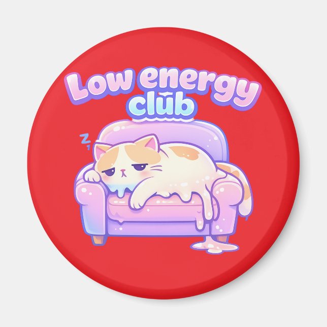 Íman Funny Tired Cute Cat Melting on Chair Magnet (Frente)