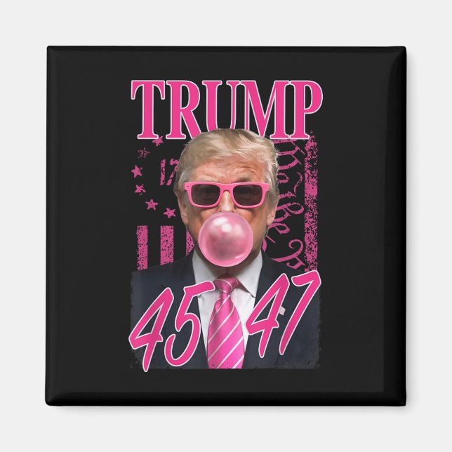 Íman Funny Trump Bubble Gum 1776 Pink Flag (Frente)