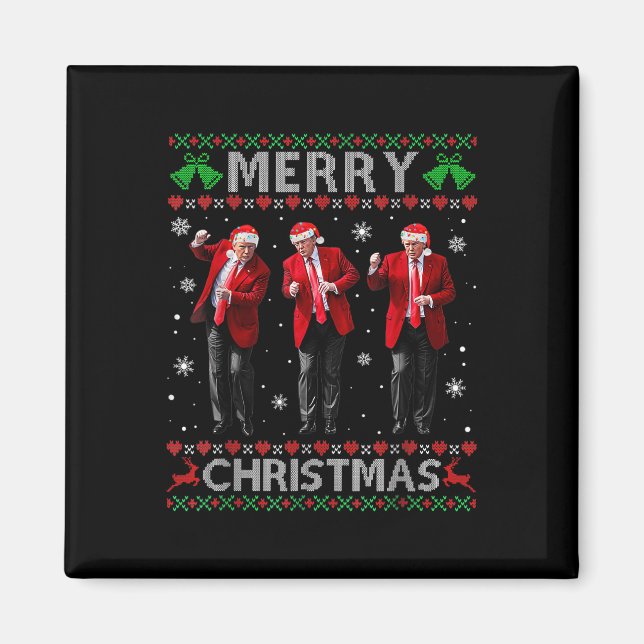 Íman Funny Trump Dance Feliz Natal Feio Xmas (Frente)