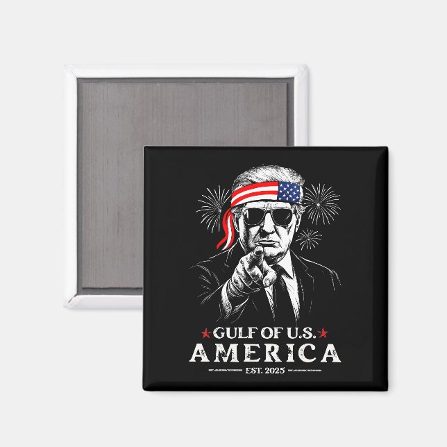 Íman Funny Trump Golfo Dos EUA 2025 4 De Julho (Front/Back)
