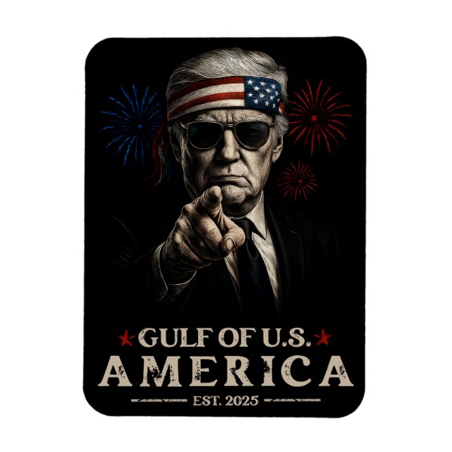Íman Funny Trump Golfo Dos EUA 2025 4 De Julho (Vertical)