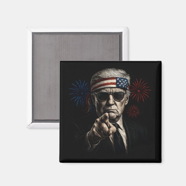 Íman Funny Trump Golfo Dos EUA 2025 4 De Julho (Front/Back)