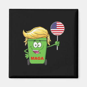 Íman Funny Trump Mega Cartoon Garbage Flag Americano