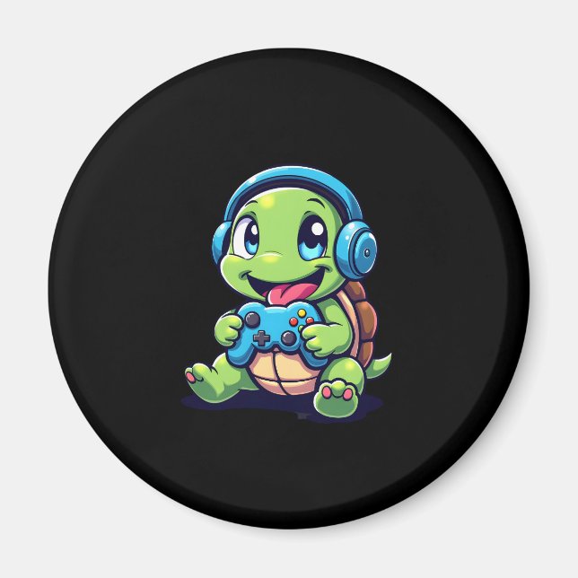 Íman Funny Turtle Gamer Gaming Turtles Video Game (1) (Frente)