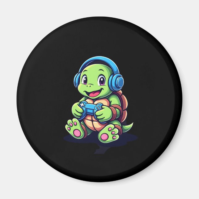 Íman Funny Turtle Gamer Gaming Turtles Video Game (3) (Frente)