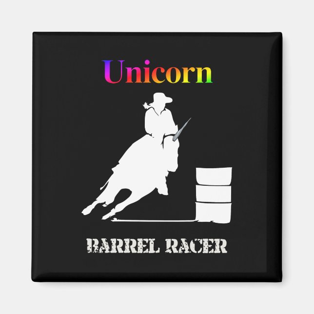 Íman Funny Unicorn Barrel Racer (Frente)