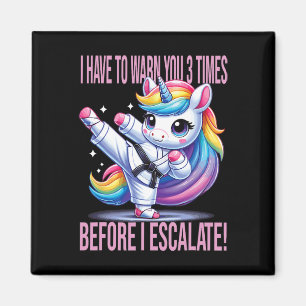 Íman Funny Unicorn Martial Arts Karate Para Raparigas