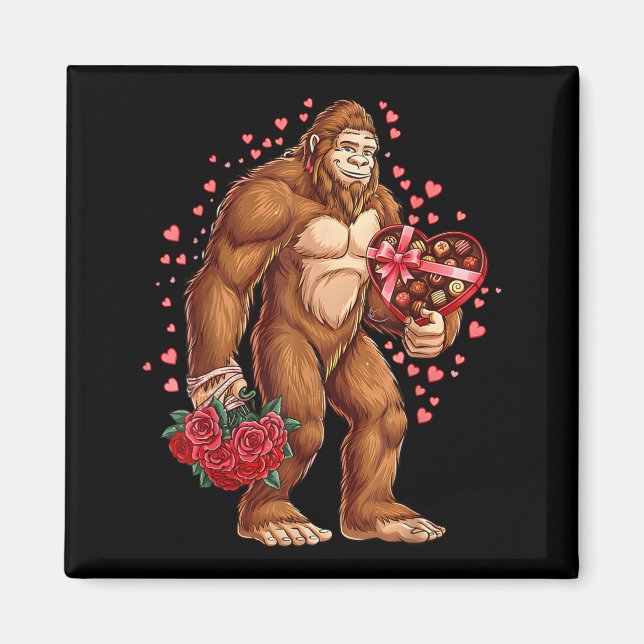 Íman Funny Valentines Day Bigfoot Heart Love Sasquatch  (Frente)